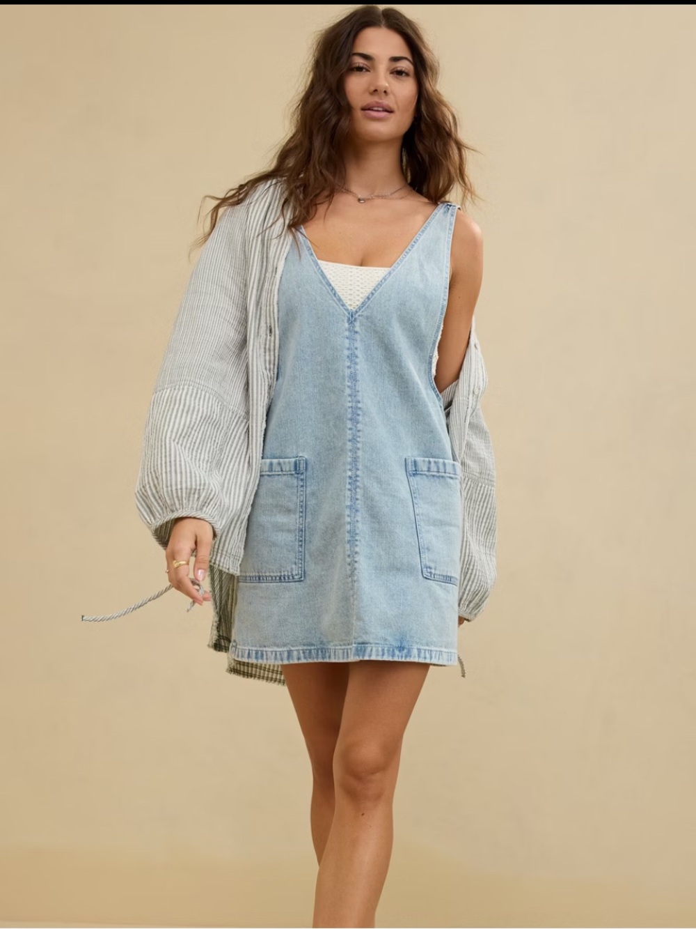 aerie NWT Denim Skirtall / Dress